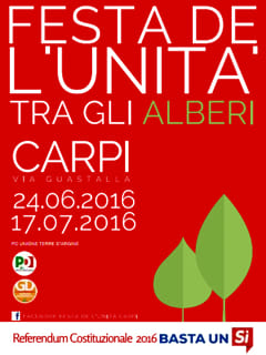 Festa de l’Unità, a Carpi la festa “tra gli alberi” 2016