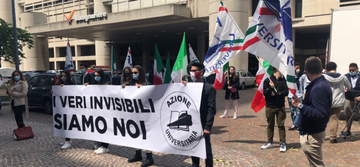 BOLOGNA: PROTESTA DI “AZIONE UNIVERSITARIA” IN REGIONE
