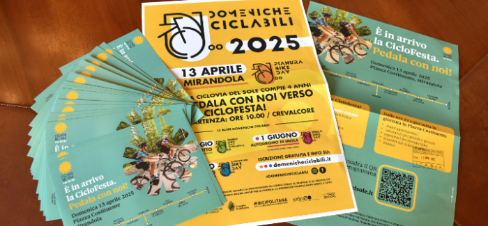 MIRANDOLA: IL 13 APRILE C’E’ LA “CICLOFESTA”